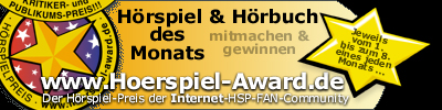 Banner zum Hörspiel- und Hörbuch des Monats